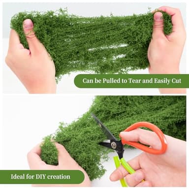 Fake Moss for Plants Indoor, Artificial Moss for Arts and Crafts, Faux Grass for Potted Fairy Garden DIY Model Making Walls Glass Containers Home Decor-3.5 OZ (Dark Green) - Image 3