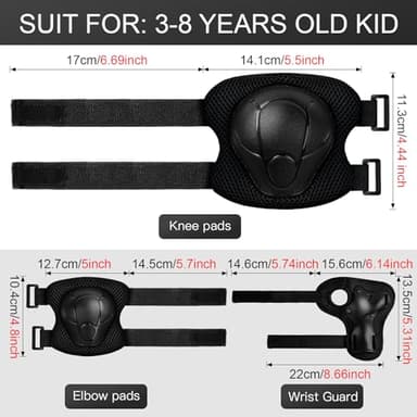 Wemfg Kids Protective Gear Set Knee Pads for Kids 3-14 Years Toddler Knee and Elbow Pads with Wrist Guards 3 in 1 for Skating Cycling Bike Rollerblading Scooter - Image 5