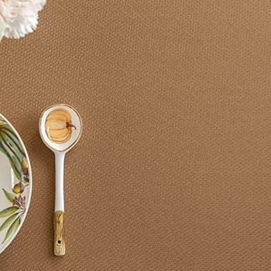 maxmill Fall Tablecloth Waterproof Spillproof Wrinkle Resistant Soft Textured Table Cloth for Harvest Thanksgiving Dinner and Party Indoor and Outdoor Use, Square 60 x 60 Inch, Amber Bronze - Image 8