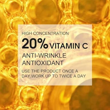 Premium 20% Vitamin C Serum For Face with Hyaluronic Acid, Retinol & Amino Acids - Boost Skin Collagen,Hydrate & Plump Skin, Anti Aging & Wrinkle Facial Serum (4 Fl Oz (Pack of 1)) - Image 6