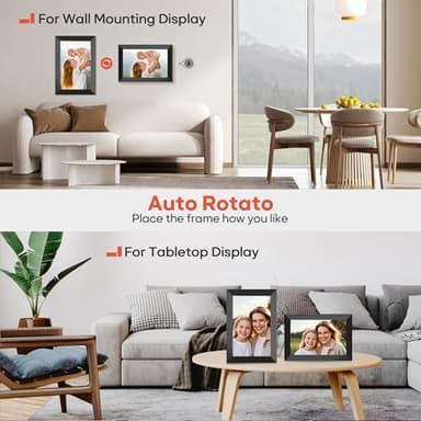BIGASUO Digital Picture Frame, 10.1" Frameo Digital Frame WiFi with 32GB Memory, 1280x800 IPS Touch Screen, Send Photos/Videos from Your Phone Anywhere, Photo Gifts for Parents and Grandparents 2 Pack - Image 8