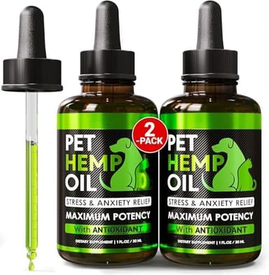 Hemp Oil for Dogs and Cats - Organic Hemp Oil Drops for Anxiety Relief, Stress,Pain, Calming, Sleep, Arthritis - Hip and Joint Support - Skin Health, Anti-Inflammatory - Omega 3-6-9 Pet Drops (2 Pack - Image 3