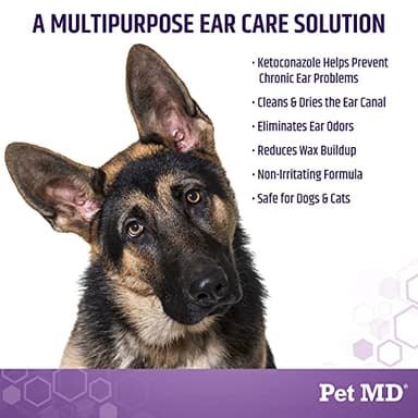 Pet MD Veterinary Tris Flush Cat & Dog Ear Cleaner - and Infection Treatment with Ketoconazole 12 oz - Image 3