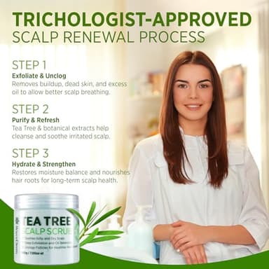 Roycederm Tea Tree Scalp Scrub: Anti Fungal Pre Shampoo, Itchy Relief Scalp Treatment for Dandruff, Psoriasis & Seborrheic Dermatitis - Gently Exfoliator, Relieves Dryness, Promotes Hair Growth - Image 5