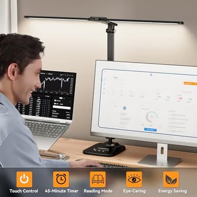 CHARYJOD LED Desk Lamp for Office Home, Height Adjustable Architect Desk Light with USB Adapter, Stepless Dimming Table Lamp Light for Reading, Study, Workbench - Image 5