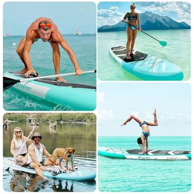FBSPORT 11' Premium Stand Up Paddle Board, Yoga Board with Durable SUP Accessories & Carry Bag | Wide Stance, Surf Control, Non-Slip Deck, Leash, Paddle and Pump for Youth & Adult - Image 7