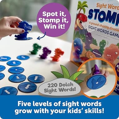 Sight Word Stomp!, Educational Indoor Games, Preschool Alphabet ,Toddler Brain Toys, Toddler Preschool Learning, 114 Pieces, Age 5+ - Image 3