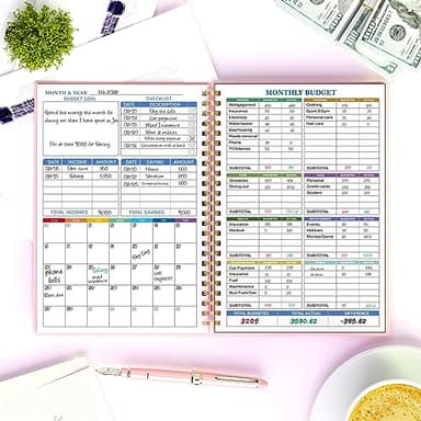 Budget Planner - Monthly Finance Organizer with Expense Tracker Notebook to Manage Your Money Effectively, Undated Finance Planner/Account Book, Start Anytimem,A5(8.6x5.9 inchs),100gsm Paper - Pink - Image 6