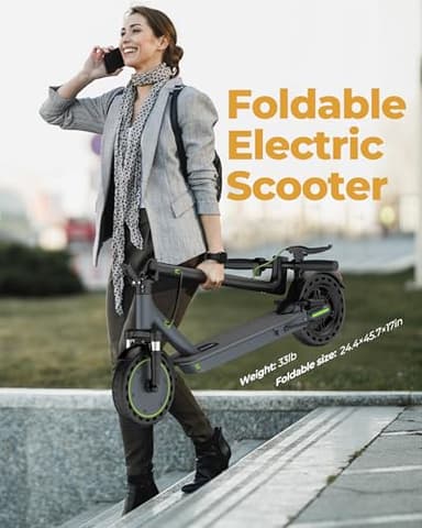 Roinside Electrict Scooter with Quadruple Shock Absorption, Up to 19 MPH and 23 Miles Long-Range Portable Commuting Scooter for Adults with Double Braking System and App - Image 4