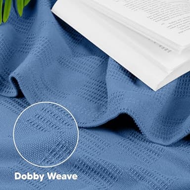 Utopia Bedding Wedgewood 100% Cotton Blanket [King Size - 90x108 Inch] 350GSM Lightweight, Soft and Breathable Thermal Blanket for All Seasons - Image 3