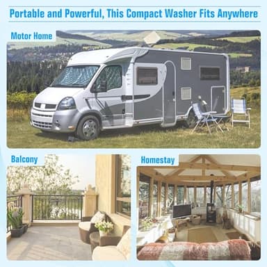 SUNCROWN Portable Washing Machine 16lbs, Compact Twin Tub Semi Automatic Washer, Energy-Saving Mini Laundry Combo with Extended Drain Hose & Pump for Dorms, Apartments, RV, White+Black - Image 9