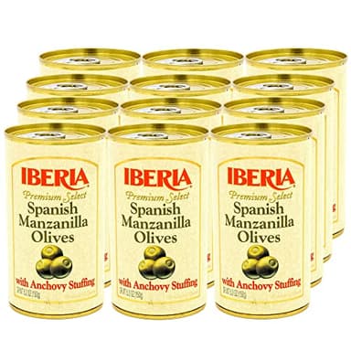 Iberia Spanish Manzanilla Olives Stuffed with Anchovies, 5.25 Oz (Pack of 12) - Image 1