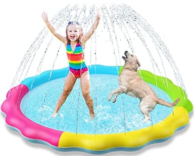 Jasonwell Splash Pad Sprinkler for Kids Splash Play Mat Outdoor Water Toys Inflatable Splash Pad Baby Toddler Pool Boys Girls Children Outside Backyard Dog Sprinkler Pool Age 1 2 3 4 5 6 7 8 9 M - Image 1