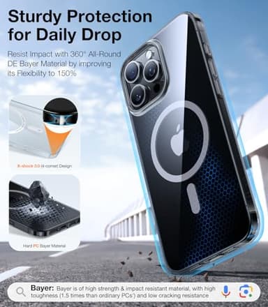 TORRAS Magnetic Slim Fit for iPhone 16 Pro Case, 6.3 inch, Ultra-Thin, Compatible with MagSafe, Lightweight Matte Anti-Scratch Hard PC Cover Phone Case, Clear Black - Image 7