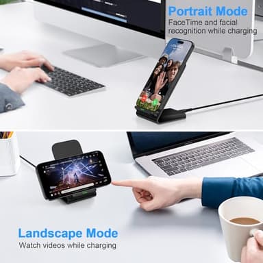 Samsung S25 Fast Wireless Charger Stand,15W Cordless Wireless Charging Station with 18W Adapter for Samsung Galaxy S25/S24 Ultra/S23 FE/S22/S21/iPhone 17 Pro Max 16 15 14/Google Pixel 10 Pro - Image 3