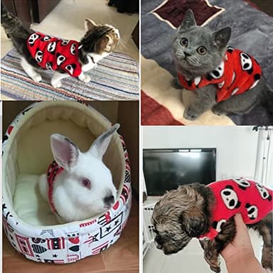 ANIAC Bunny Clothes for Rabbits Warm Kitten Vest Fleece XXXS Dog Shirt Cozy T-Shirt for Bunny Guinea Pig Ferret Puppy Mini Dog and Small Animals(2XS, Red Panda) - Image 5