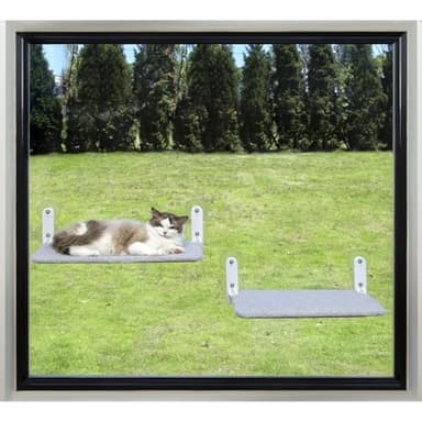 Zakkart Easy Fold Cat Window Perch - Cordless, Fold-Up, Zip Closure Embeded Machine Washable Bed Cover, Robust Metal Frame - Cat Hammock for Window for Large Cats and Kittens (Gray, Medium) - Image 8