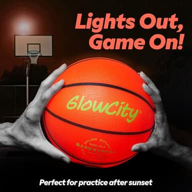 GlowCity Glow in The Dark Basketball for Teen Boy - Glowing Red Basket Ball, Light Up LED Toy for Night Ball Games - Sports Stuff & Gadgets for Kids Age 8 Years Old and Up. Great Gift for Boys & Girls - Image 8