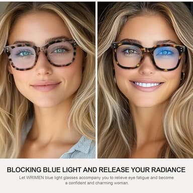 Wrimen Blue Light Blocking Glasses For Woman/Men,Computer Glasses,Anti Eyestrain & UV Protection Eyeglasses - Image 6