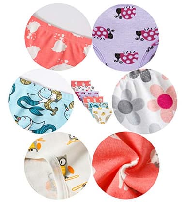 Barara King Girls' Undies 100% Cotton Panties Little Girls Soft Underwear Kids Briefs (Pack of 6) Size 6 - Image 2