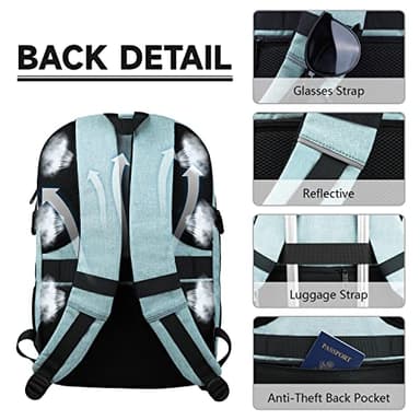Lapsouno Extra Large Backpack, Travel Laptop Backpack, Carry on Backpack, Sturdy 17 Inch TSA Friendly with USB Port, Water Resistant College School Computer Bag Gifts for Men Women, Lake Green - Image 5