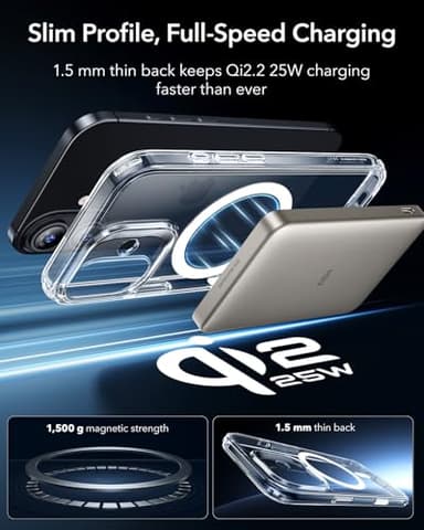 ESR for iPhone 17 Case, Camera Control, Compatible with MagSafe, Shockproof Military-Grade Protection, Magnetic Phone Case for iPhone 17, Classic Hybrid Case, Clear - Image 5