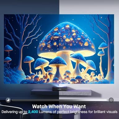 NexiGo Aurora Pro, Ultra Short Throw 4K Tri-Color Laser Projector, 2400 Lumens, Screen Adoption, Dynamic Laser Dimming, Dolby Vision & Atoms, HDR10, HLG, Active 3D, 60W Speakers, UST Laser TV, PJ92 - Image 6