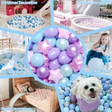 GOGOSO Star Ball Pit Balls for Ball Pit, Crush-Proof BPA Free Colorful Play Plastic Balls for Kids Toddler Christmas Party Decor Giant Friendship Bracelet Banner, Light Mermaid,50pcs 2.15inch Balls - Image 6