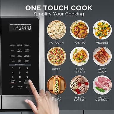 BLACK+DECKER EM044KB19 Over The Range Microwave Oven with One Touch, 1000 Watts, 400 CFM and Auto Cooking, OTR 1.9 Cu.ft - Image 2