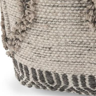 SIMPLIHOME Sweeney Boho Square Pouf in Grey, Natural Handloom Woven Pattern for the Living Room, Bedroom and Kids Room - Image 7