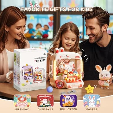 64 PCS Large Claw Machine for Kids Bunny, Vending Machine Toys for Girls 5 6 7 8 Year Old, Candy and Prize Electronic Dispenser Game Ages 5-7 6-8, Christmas Birthday Gift for 3 4 5 6 Year Old - Image 7