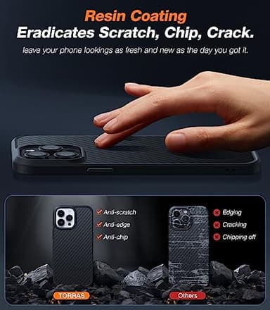 TORRAS 2023 Upgraded MegaMag Shield Guardian Designed for iPhone 14 Pro Max Case [Military Grade Drop Tested] [Compatible with MagSafe] for iPhone 14 Pro Max Phone Case Aramid Fiber Made,Black - Image 6