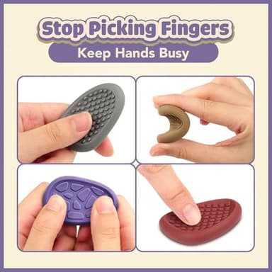 Fidget Toys Adults Sensory Stone: 8 Pack Texture Worry Stone for Kids Calming - Sensory Autism Toys for Anxiety Relief - Quiet Small Fidgets for Classroom Prizes - Image 2