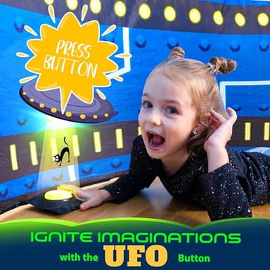 W&O Glowing UFO Aerodome with LED Lights & UFO Sound Button – Glows in The Dark, Offering an Extraordinary Space Adventure for Kids Ages 3-12 (Fan Not Included) - Image 4