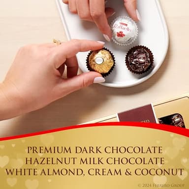 Ferrero Collection, 16 Count, Assorted Hazelnut, Chocolate and Coconut, Valentine's Chocolate Heart Gift Box, 6.2 oz - Image 3