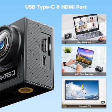 AKASO Brave 4 4K30fps 20MP WiFi Action Camera Ultra Hd with EIS 131ft Waterproof Camera Remote Control 5xZoom Underwater Camcorder with 2 Batteries and Bicycle Helmet Accessories Kit - Image 8