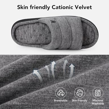 VeraCosy Mens Open-Toe Slippers Memory Foam Indoor Outdoor House Shoes for Men Ultimate Gray,9-10 US - Image 5