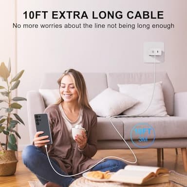 iPhone 17 16 Pro Max Charger Fast Charging, 45W Dual USB C iPhone 17 Super Fast Charger Block with 10ft Long Type C Charging Cable Cord for iPhone 17Pro Max/17 Pro/Air/17/16/16 Pro/16 ProMax,Android - Image 7