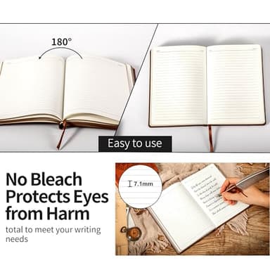 CAGIE Lined Journal for Men Soft Cover Notebook Leather Journals for Writing, 180 Lay Flat Vintage Mens Journal Personal Diary, 5.7'' X 8.3'', Black - Image 6