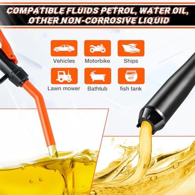 SINGARO Portable Power Battery Pump, Battery Powered Siphon Fuel Transfer Pump, Electric Fuel/Water Transfer Pump 2.4 GPM,Liquid Siphon Pump with Adjustable Flow Control, Gas Can Pump Ideal (Orange) - Image 6