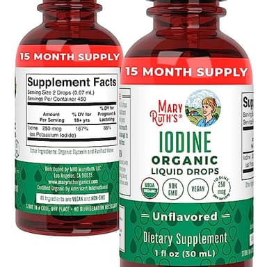 MaryRuth Organics Iodine Liquid Drops | Potassium Iodide | 1 Year Supply | 450 Servings | Thyroid Health | USDA Organic| Vegan | Non-GMO | Gluten Free | 1 Fl Oz - Image 10