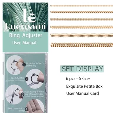 Ring Size Adjuster for Loose Rings，Kueroami Ring Adjuster Guards, 6 Sizes Tightener Resizer Fitter Rings Width 1-8 MM, Reduces Spacers Size by 0.5-1.5 (Gold) - Image 7