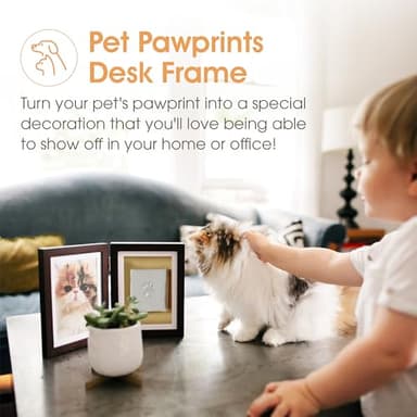 Pearhead Pet Paw Print Photo Frame With Clay Imprint Kit - Pawprint Making Kit and Photo Display for Cats and Dogs, No-Mess Pawprint Memorial, Gift For Pet Owner, Espresso - Image 2