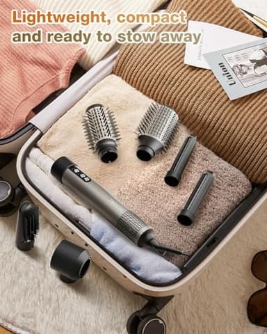 7MAGIC Hair Dryer Brush & 6 in 1 Hair Styler, Silver, 110 Volts, 1200 Watts, Ionic Technology, Fast Drying, Multi Styler for Straight, Wavy, Curly, and Coily Hair - Image 7