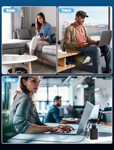 Hzevn 2Pack 100W USB C Wall Charger Block,3-Port (65w+20W+18w) Super Fast Charging Power Adapter,Multi USB C Charging Hub Plug Cube for MacBook,iPad Pro, Galaxy S25, iPhone 16/15 and More-Black - Image 6