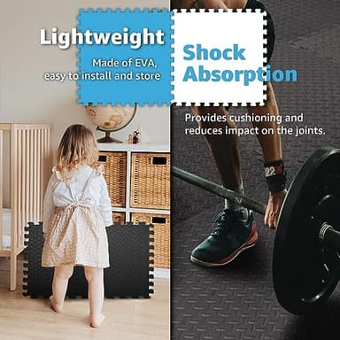 Art3d Eva Puzzle Exercise Mats, 24"x24" x 1/2” Thick Foam Interlocking Tiles for Gyms, Flooring, Workout, Gym Equipments, Pack of 6 - Image 7