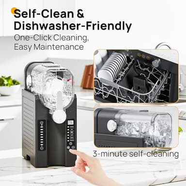 Slushie Machine No Ice Needed, Slushy Machine for Home, Frozen Drink Maker with 6 Preset Programs for Margaritas, Frappés, Milk Shake and More, LED Display, Self-Cleaning, AD03, Black - Image 7