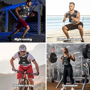 APEXUP Adjustable Weighted Vest, 4-10lb/12-18lb/20-32lb Vest with 6 Ironsand Weights and Large Pocket, Weight Vest for Men Women Strength Training, Running, Walking (12-18lb, Black) - Image 9