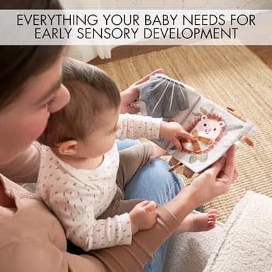 Soft Baby Book with Touch and Feel Pages - Cute Sensory Book for Babies 0-6, 6-12 & 12-18 Months with Mirror & Crinkle Paper - The Perfect Christmas Toy for Baby Showers Or as a Newborn/Infant Gift - Image 2
