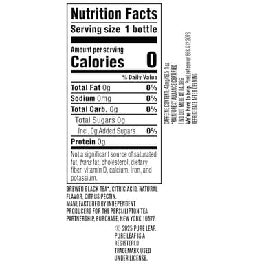 Pure Leaf Iced Tea, Unsweetened Lemon, Real Brewed Tea, Zero Sugar & Zero Calories, 18.5 Fl Oz Bottles (Pack of 12) - Image 2